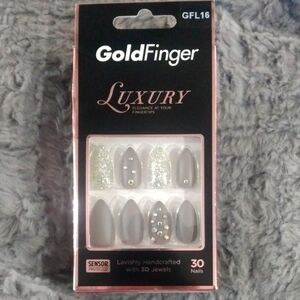 GoldFinger Luxury Gray and Silver Press-On Nails
